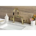 thumbnail image 6 of Kingston Brass KS2172RKX Webb Bridge Bathroom Faucet with Knurled Handle and Push Pop-up Drain, Polished Brass, 6 of 7