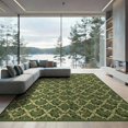 thumbnail image 2 of ODIKA 6'x9' Washable Area Rug Green Leaves Interlocking With Festive Holly Scroll Trim Christmas Flowing for Queen Size Bedroom, Under Bed, Master Suite, Easy Care, Non-Shedding, 2 of 7