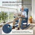 thumbnail image 5 of FUNDAZE Outdoor Chair Cushion, 47"L x 19.9"W 1 Piece Cushion W/ Ties for Indoor Outdoor Rocking Chairs, Dark Blue, 5 of 7