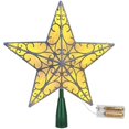 thumbnail image 1 of wonima02 Christmas Star Tree Topper, Sliver Glittered 3D Star Tree Topper, with Warm White LED Lights String Lights for Indoor Office Christmas New Year Holiday Tree Decoration, 1 of 1