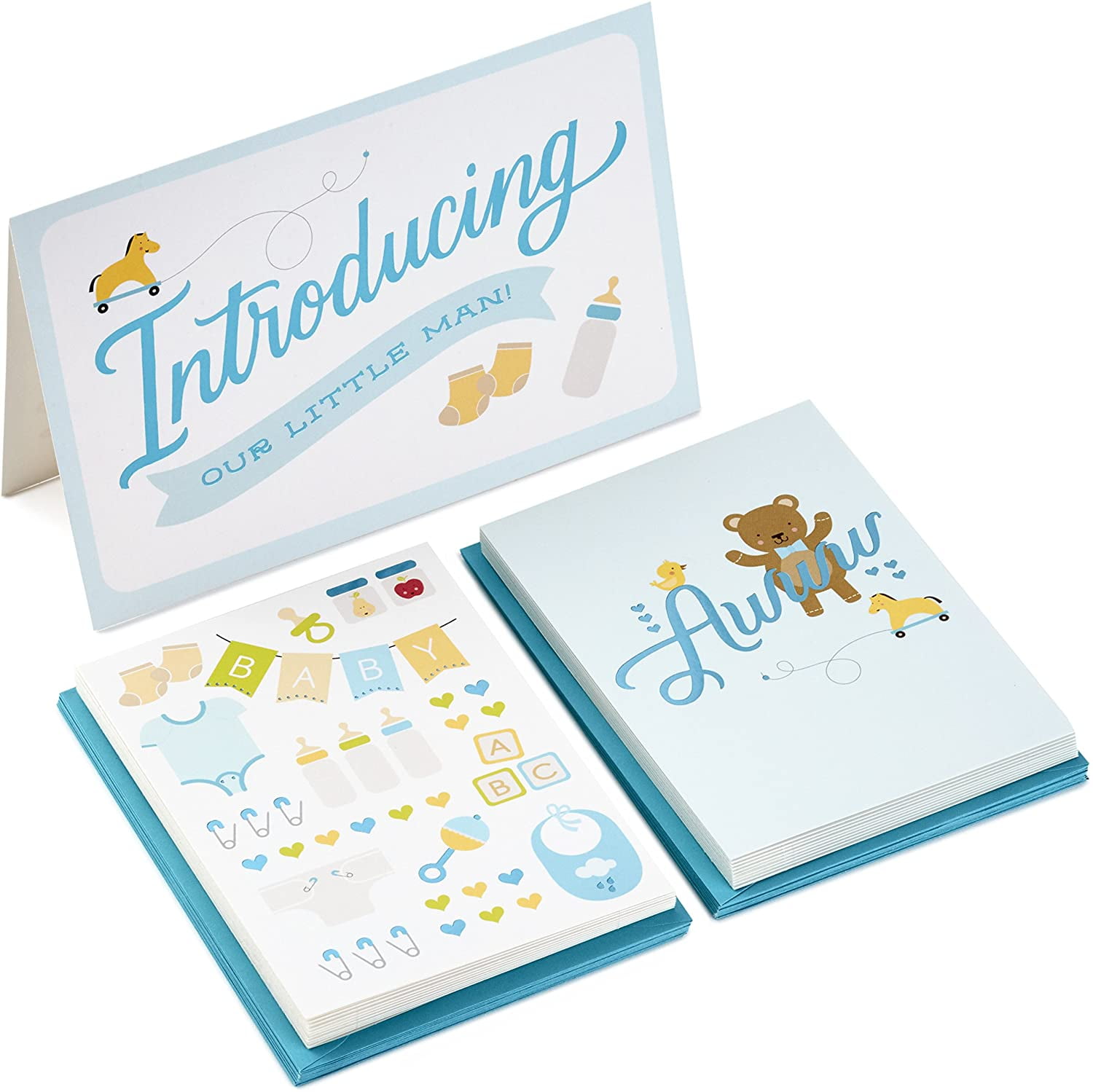 Hallmark Baby Shower Cards Assortment, Blue (20 Blank Note Cards with