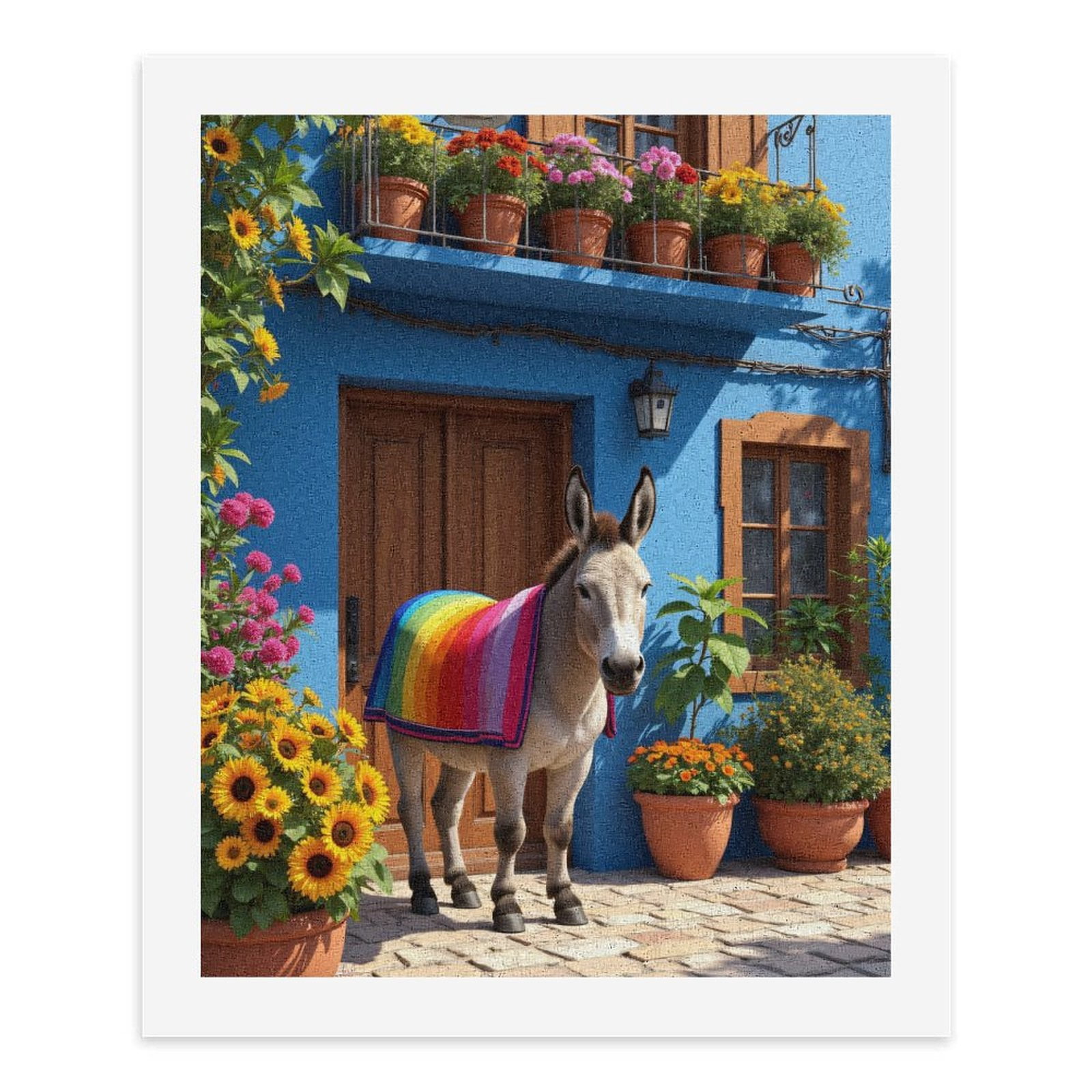 Paint by Numbers Kit for Adults, Colorful Donkey Garden Scene Paint by Numbers, Easy Paint by Numbers Kit for Adults Beginner, DIY Adult Paint by Number Kits on Canvas, Home Decor
