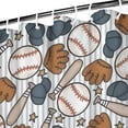 thumbnail image 3 of Striped Baseball Items Pattern Shower Curtain 72"x72" ,Bathroom Decorative Shower Curtains Set with 12 Hooks,Modern Waterproof Washable Shower Curtain, 3 of 6