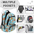 thumbnail image 3 of KUIFORTI Brown Capybara 4Pcs Backpack Set, Soft School Bag with Lunch Box Pencil Pouch Water Bottle Sleeve For Elementary Middle School Girls, 3 of 6