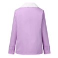 thumbnail image 6 of Fleece Winter Coat for Women Sherpa Lined Warm Plus Size Button Down Lapel Collar Long Sleeve Casual Jacket, 6 of 6