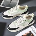 thumbnail image 3 of Men'S Low-Top Sneakers - Breathable Mesh & Synthetic, White & Black Accents, Cushioned MD/Rubber Sole, Lace-Up Casual & Light Sports Shoes  Versatile Footwear, Modern Sneakers for All-Season Comfort,, 3 of 8