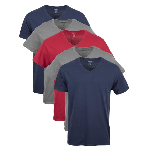 Camisetas de cuello en V para hombre Gildan G1103, paquete de 5, talla XL