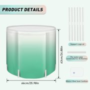 Portable Foldable Bathtub for Adults - Collapsible Travel Tub for Camping, Home & Spa - Space Saving, Durable PVC (Green Gradient)