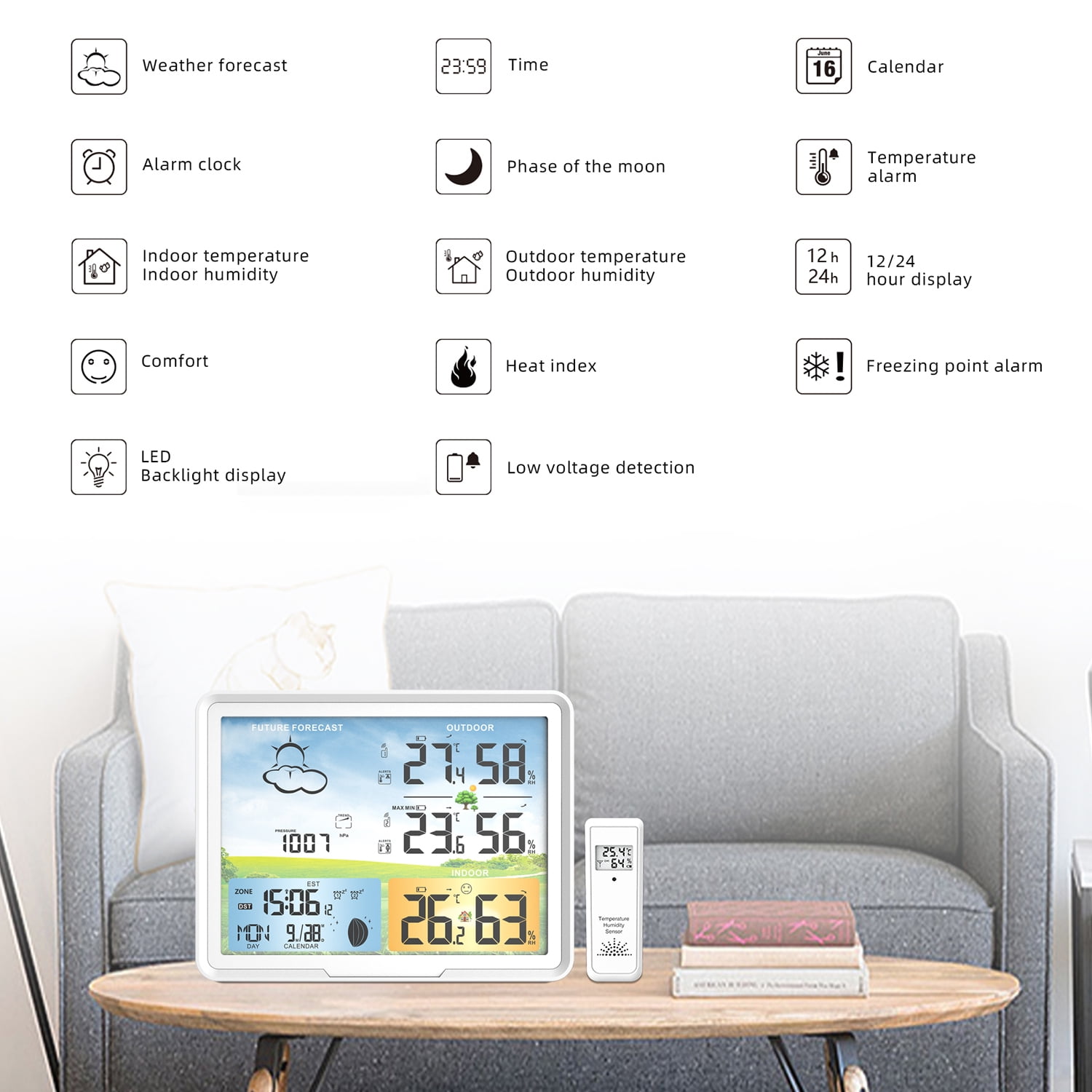 Weather Station Wireless Indoor Outdoor Home Weather Stations with