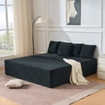 thumbnail image 2 of 106" Modular Sectional Sofa,L Shaped Cloud Sectional Couch with Deep Seat,Modern Velvet Boneless Couch with Movable Chaise & 5 Pillows,Compressed Sofa for Living Room,No Assembly Required (Black), 2 of 11