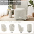 thumbnail image 3 of UIXE 360° Swivel Barrel Accent Chair, Chenille Upholstered Kitchen Dining Room Chair, Makeup Vanity Side Chair for Bedroom Living Room - Light Sand, 3 of 6