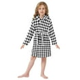 thumbnail image 6 of FORMRS Niños Bathrobe Unisex Hooded Robe Soft Plush Pajamas Sleepwear, Size 7-9T, Black and White Geometric, 6 of 7