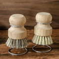 thumbnail image 4 of 1Pc Bamboo Dish Brush with Holder - Natural Dish Scrub Brush for Cleaning Dishes,Fast Dry Design Kitchen Dish Brush for Sinks & Pots,Durable Scrubber Cleaning Set for Cleaning Pots,Pans & Vegetables, 4 of 9