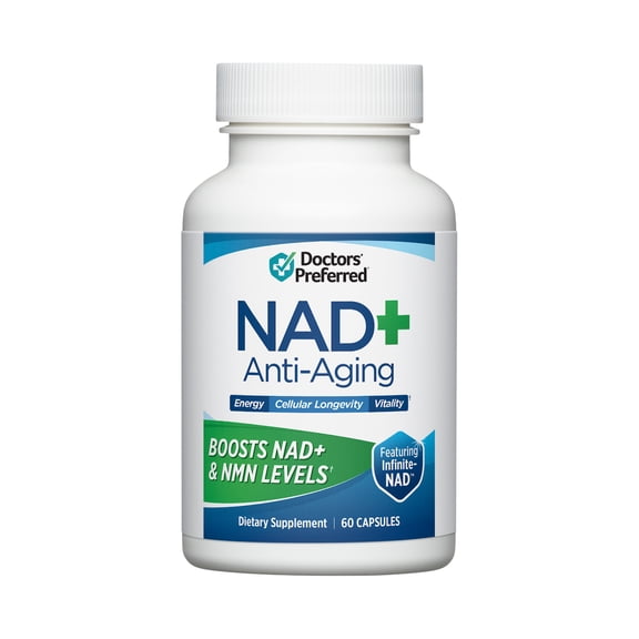 DOCTORS' PREFERRED NAD  Anti-Aging Supplement with Infinite-NAD, Resveratrol, Quercetin & CoQ10 | 8-Ingredient Cellular Energy & Healthy Aging Support (60 Vegan Capsules)