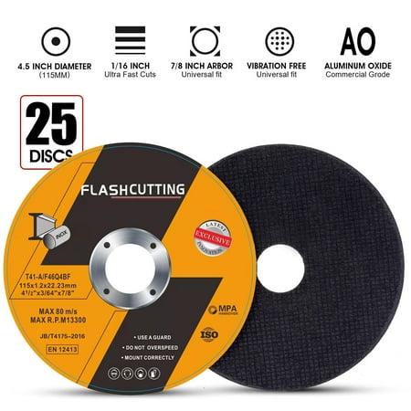 

5/25/50pcs Cutting Wheels General Purpose Metal Cutting 4-1/2-Inch Cut Off Wheels Quality Thin 4 1/2 X0.04x7/8 Inch Cutting Disc Metal & Stainless Steel Aggressive Cutting Wheels For