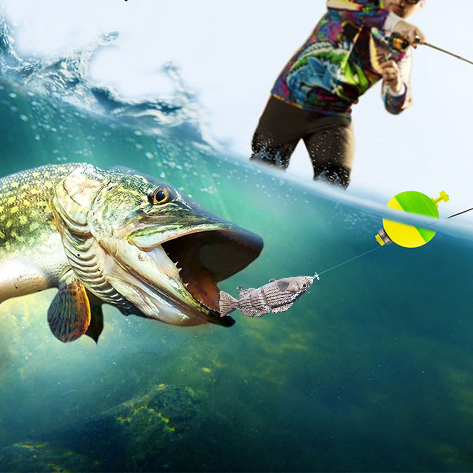FEISHENTT 2025 Upgraded Robotic Swimming Hard Fishing Tackle Lifelike Charging for Outdoor Freshwater Saltwater Anglers