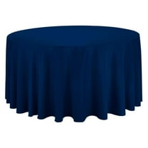 Tablecloth Polyester Round Seamless (One Piece) 90 Inch Navy Blue By Exlonjet