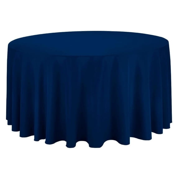 Tablecloth Polyester Round Seamless (One Piece) 90 Inch Navy Blue By Exlonjet