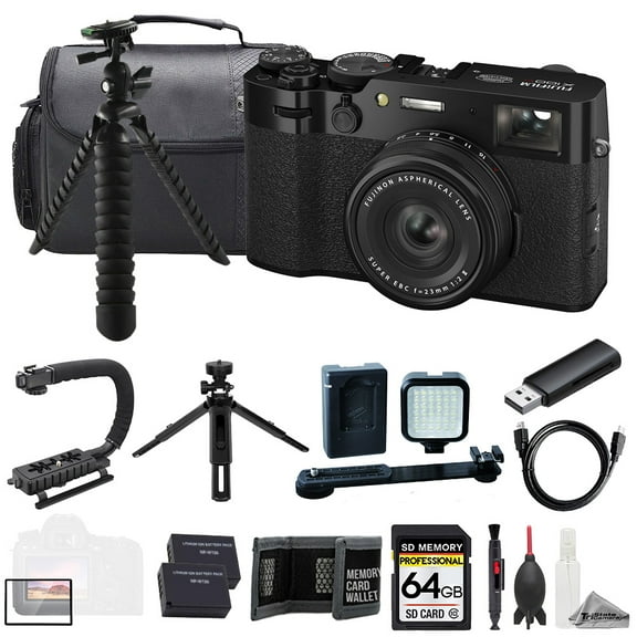 FUJIFILM X100VI Digital Camera (Black)   64GB   Ext Batt  LED Light- ULTIMATE Kit (International Version)
