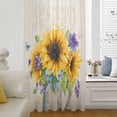thumbnail image 5 of Sunflower Sheer Curtains 84 Inches Long, Yellow Flowers Summer Botanical Pastoral Rustic Light Filering Curtains, Breathable Simi Curtain Privacy Drapes for Living Room Bedroom Window Treatment, 5 of 9