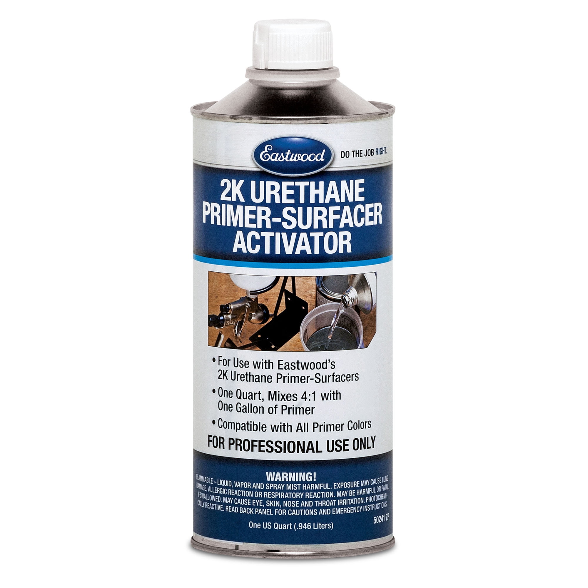 Eastwood Urethane Automotive Spray Paint Primer Sealer and Activator Kit | Gray