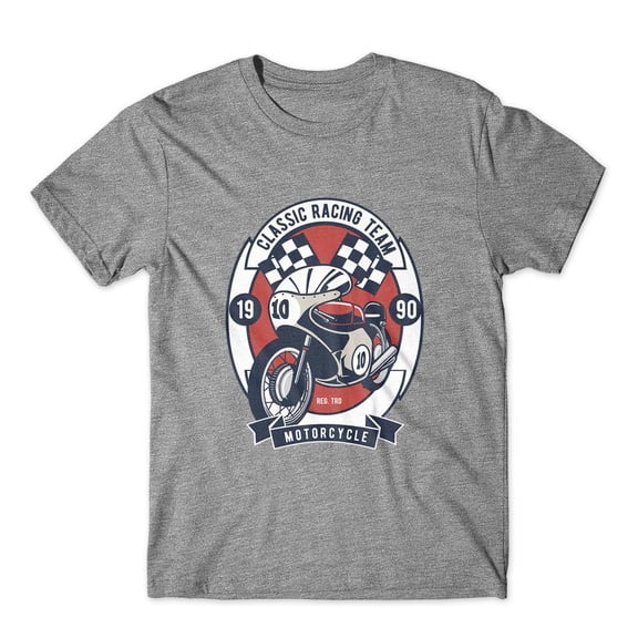 Mighty Circus Classic Racing Motorcycle Team T-Shirt 100% Cotton Premium Tee NEW - Gray, Extra Large