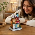thumbnail image 5 of 2026 Christmas Indoor Decoration Resin Christmas House Mini Desktop Ornament Color Lighting Gift Decoration, 5 of 5