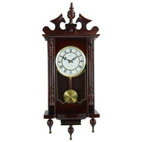 Bedford Clocks Classic 31" Swinging Pendulum Chiming Wall Clock with Roman Numerals