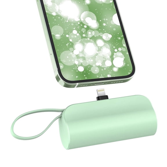 JONKUU Mini Power Bank 5000mAh Portable Charger Compatible for iPhone 15/Android, with USB C, Battery Pack Compatible with iPhone, Green