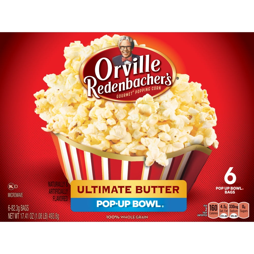 Orville Redenbachers Ultimate Butter Microwave Popcorn Pop Up Bowl 82.3g 6 Count