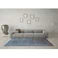 thumbnail image 3 of Ahgly Company Indoor Round Oriental Light Blue Industrial Area Rugs, 4' Round, 3 of 4