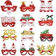 thumbnail image 3 of Christmas Decorative Glasses Santa Claus Eyeglasses Red Snowflake Christmas Hat New Year Decorations Photography Props For Women Men C C, 3 of 8