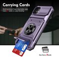thumbnail image 2 of Dteck Card Holder Case for iPhone 11,Shockproof Silicone + PC Case Ring Stand Heavy Duty Drop Protection Wallet Cover for iPhone 11,Violet, 2 of 7