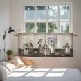thumbnail image 3 of Vintage Flowers Tier Curtains 24 Inch Length, Birds Retro Art Elegant Farmhouse Cafe Short Curtains for Bathroom Over Sink, Small Kitchen Curtain Light Filtering Tiered Drapes 2 Panels 27.5"Wx24"L, 3 of 8