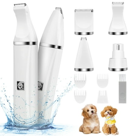 ABCPOW Dog Clippers Pet Grooming Kit,Professional Pet Hair Clipper with Comb Guides Low Noise Paw Trimmer,Rechargeable Cordless Electric Quiet Nail Grinder Shaver for Dogs Cats and Other Pets Animals