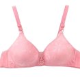 thumbnail image 2 of WREESH Push-Up Bra Women No Underwire Bras Printed Gathered Middle Button Breathable Underwear Daily Bra Plunge Bra Underwear Hot Pink, 2 of 6