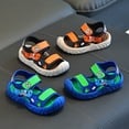thumbnail image 5 of JIAYUE Child Boys Girls Sports Sandals Open Toe Hook And Loop Flat Sole Indoor Outdoor Footwear With Cartoon Dinosaur Graphic Kids Lightweight Beach Shoes, 5 of 5
