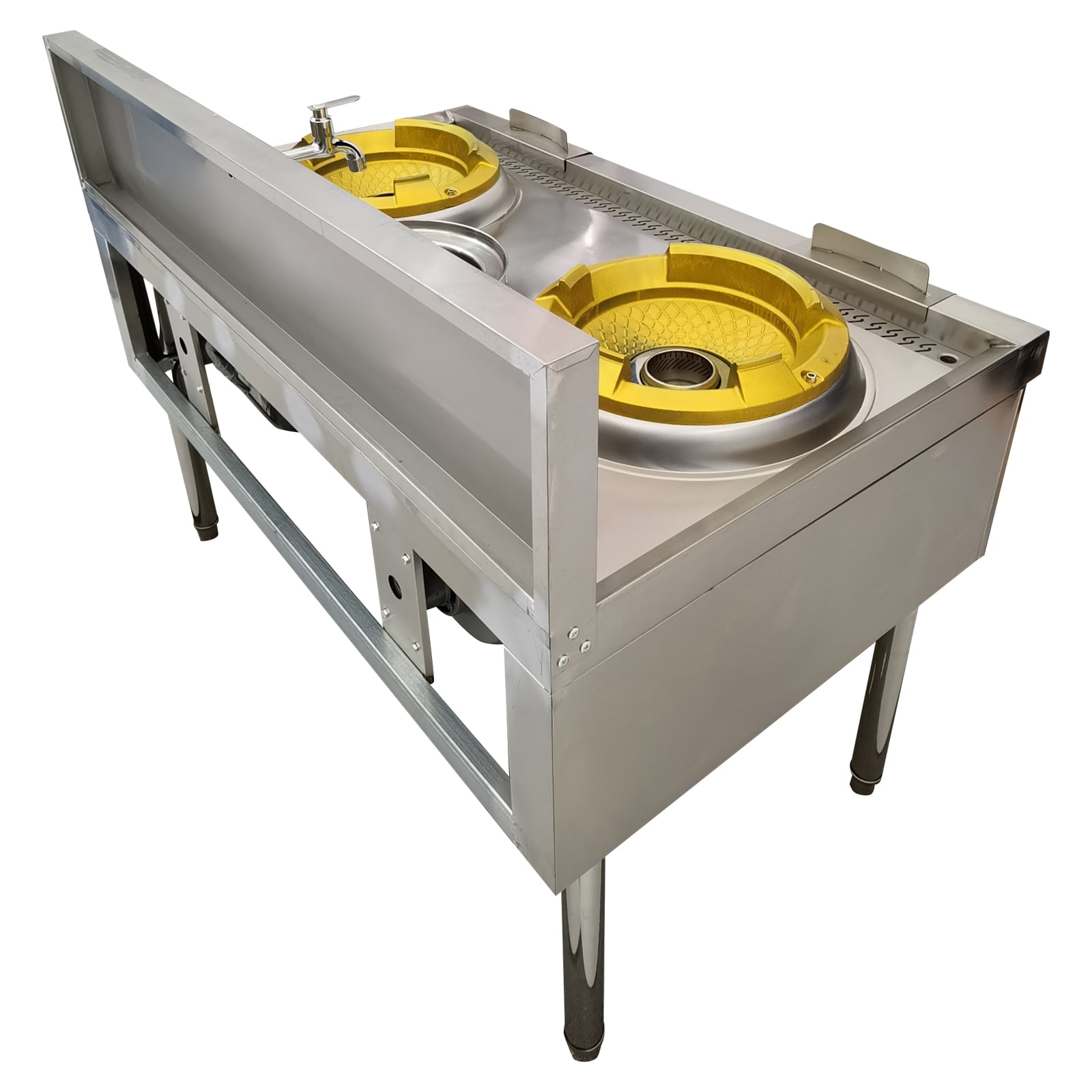 LPG and Natural Gas Chamber Double Burner High Fire Stove Commercial Gas Wok Gas Stove with Baffle AC110V