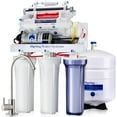 thumbnail image 1 of iSpring RCC1UP-AK, sistema de filtración de agua debajo del fregadero de ósmosis inversa de 7 etapas de 100 GPD con bomba de refuerzo, filtro de remineralización alcalina y filtro UV, diseño de grifo, 1 of 5