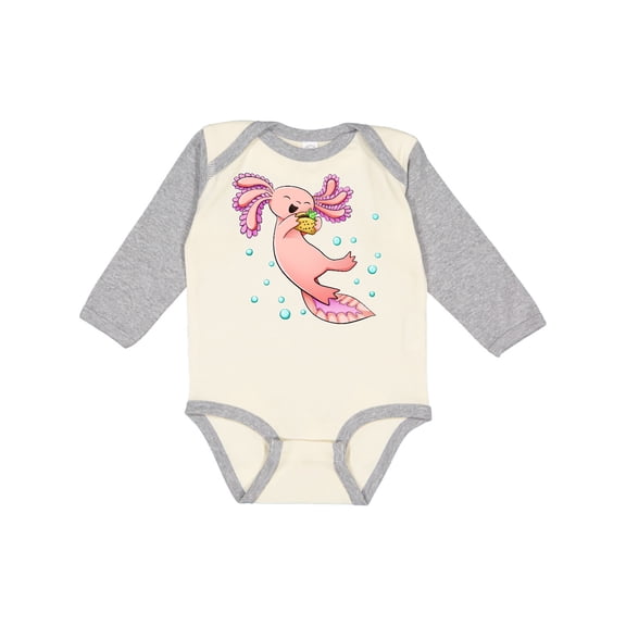 Inktastic Cute Axolotl Loves Tacos Boys or Girls Long Sleeve Baby Bodysuit