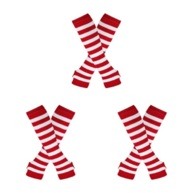 maskred Bas Longs Épais Tendance Doux Respirants et Faciles à Porter Large Application au-Dessus du Genou Chaussettes Rouges et Blanches 3Set