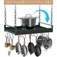 thumbnail image 4 of Hanging Pot Rack, 24x13 Inches Pot Hangers for Kitchen, Pan Hanging Rack with 12 S-Shaped Hooks, Vintage Ceiling Mounted Pan Holder for Cookware Storage, Charcoal Grey, 4 of 15