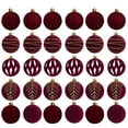 thumbnail image 3 of 30 Pcs 2.4 Inches Velvet Christmas Ball Ornaments, Assorted Styles Flocked Xmas Plastic Ball Small Shatterproof Decorative Hanging Ornament for Family Holiday Party Xmas Tree Hanging Decor, 3 of 9