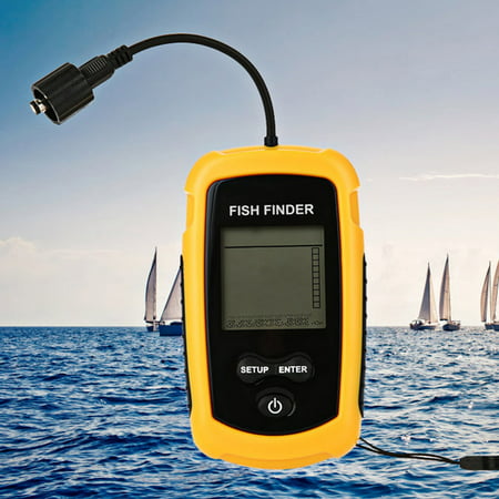 High Performance 100m Depth Fish Finder Detector Portable River Lake Sea Sonar Fishing Sensor Alarm Transducer