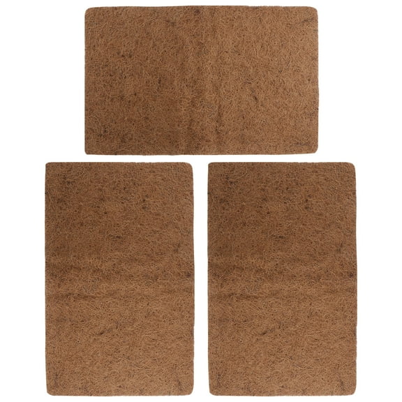 Topbathy 3Pcs Natural Coconut Fiber Mat Reptile Habitat Liner Prevent Skin Rot Light Brown