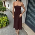 thumbnail image 5 of Women’s Strapless Maxi Dress Casual Tube Top Sundress Sleeveless Flowy A-Line Summer Beach Dresses, 5 of 9