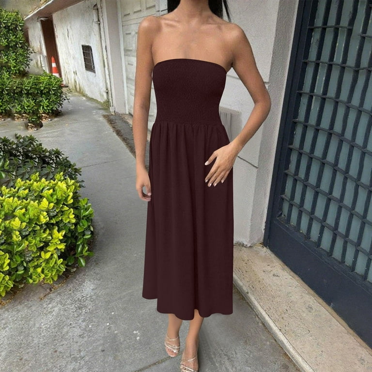 knee length dresses for ladies Horizon Strapless Textured Floral Midi Dress White XXL main image 1