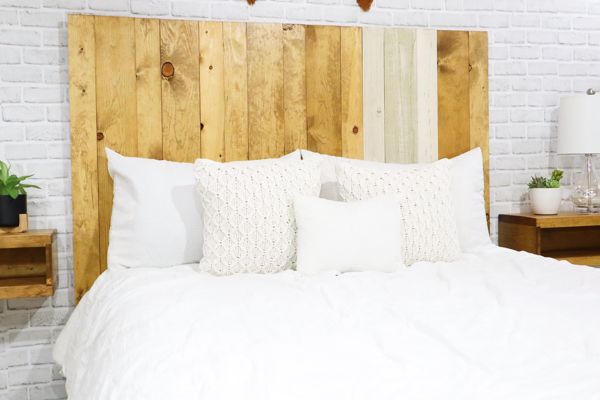 Barn Walls Boho Euro Mix Signature Design, Multicolored Solid Wood Headboard, Floating Panels, Wall Mount, Adjustable Height, Easy Assembly, California King Size