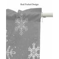 thumbnail image 5 of Grey Snowflake Christmas Linen Curtain Valance for Bedroom/Bathroom/Kitchen/Office/Living/Dining Room Window,White Winter Snowflake Xmas Rod Pocket Topper Decorative Cafe Drapes Panel 42"x12", 5 of 6