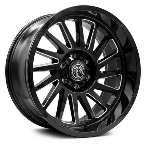22 x 10 in. Omega 902 Gloss Black & Milled 6 x 139.7 Bolt Pattern 21 mm Offset 106.1 Center Bore Wheel